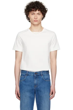 Merz b. Schwanen T-shirt 215 blanc en tricot circulaire