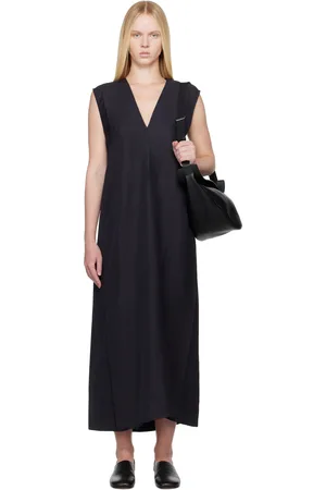 STUDIO NICHOLSON Robe midi Lise bleu marine en lin