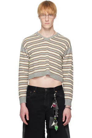ASHLEY WILLIAMS Pull Molly gris et beige en tricot