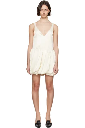 J.W.Anderson Robe courte blanc cassé à ourlet bouffant et à bretelles