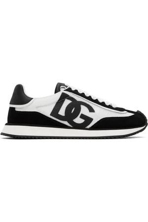 Dolce & Gabbana Baskets DG Cushion noir et blanc à panneaux