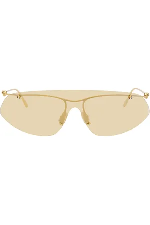 Bottega Veneta Lunettes de soleil de type visière dorées à nœuds emblématiques