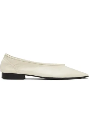 By Far Ballerines Carré blanc cassé