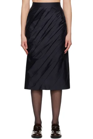 Shushu/Tong Jupe midi bleu marine à plis