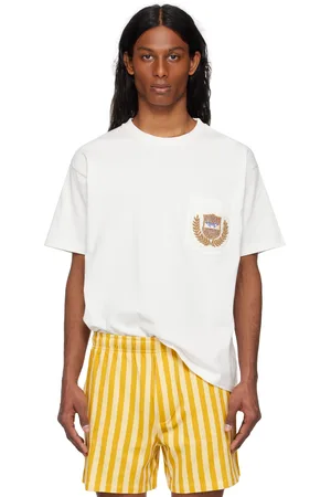 BODE T-shirt Sportsman blanc cassé à poche plaquée