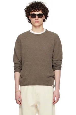 Merz b. Schwanen Pull à manches longues SKCN02 taupe en tricot