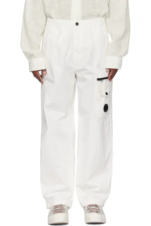 C.P. Company Pantalon cargo droit blanc cassé en microreps à lentille
