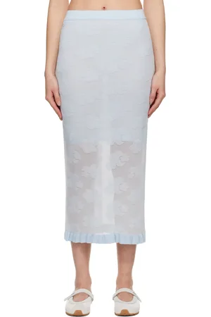Cecilie Bahnsen Jupe midi Pegonia bleue