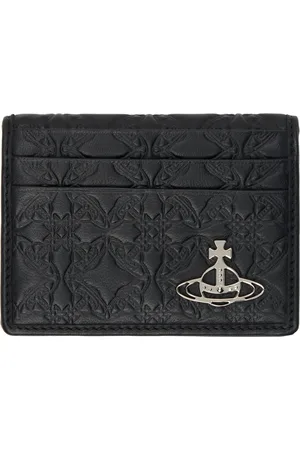 Vivienne Westwood Porte-carte noir à motif graphique gaufré