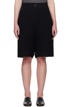 STUDIO NICHOLSON Short Luna bleu marine en lin