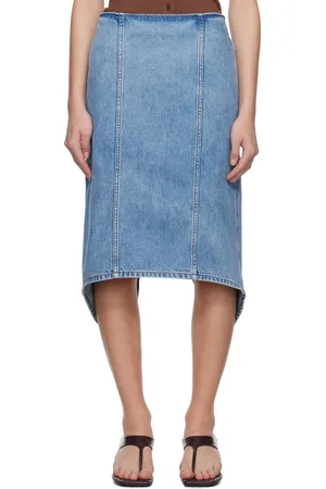 J.W.Anderson Jupe midi étagée bleue en denim