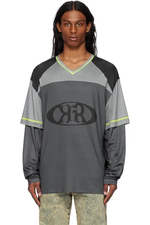 Kusikohc T-shirt de baseball à manches longues gris