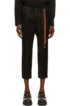 SONG FOR THE MUTE Pantalon de survêtement noir en lin