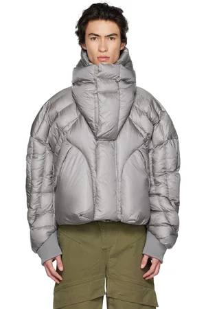 Entire Studios Blouson XM gris rembourré en duvet exclusif à SSENSE