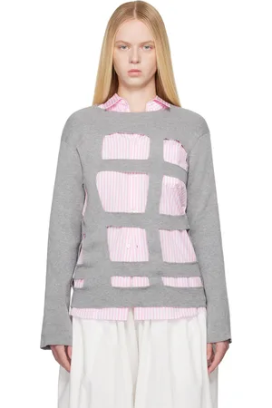 Comme des Garçons Pull gris à découpes géométriques