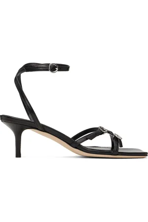 Aeyde Sandales à petit talon Libby noires en cuir