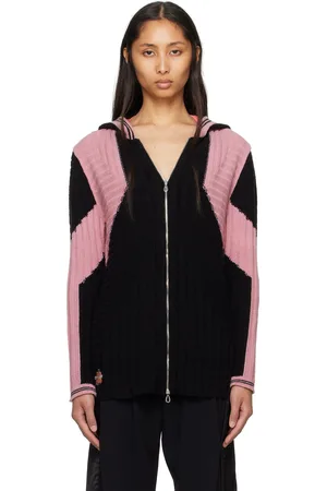 Kiko Kostadinov Pull à capuche surdimensionné Dakota noir et rose en tricot
