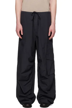 Hope Pantalon cargo décontracté Collapse noir à cordon coulissant