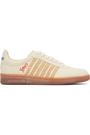 Dsquared2 Baskets de boxe beiges à garnitures en raphia - Summer Lovers