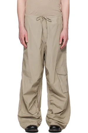 Hope Pantalon cargo décontracté Collapse beige à cordon coulissant