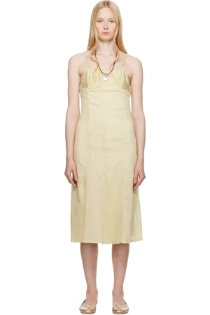 Belle Robe midi Flore jaune