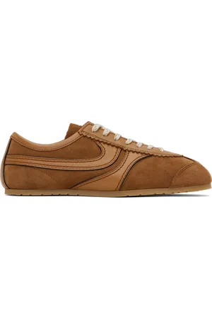 DRIES VAN NOTEN Baskets brun clair en suède