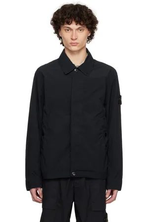Stone Island Blouson teint en plongée bleu marine en taffetas compact léger de polyester