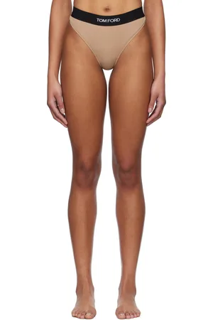 Tom Ford Tanga beige en modal à logo