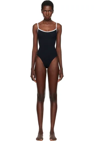 Hunza G Maillot de bain Pamela noir à garniture contrastante blanche