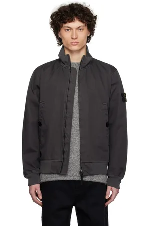 Stone Island Blouson gris en Raso Gommato à trois épaisseurs