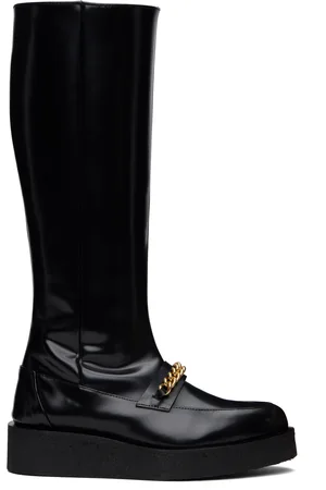 Ernest W. Baker Bottes de style creeper noires à chaine