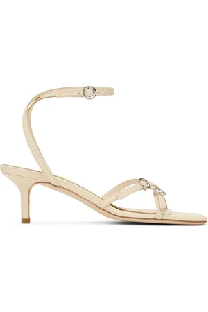 Aeyde Sandales à petit talon Libby blanc cassé en cuir