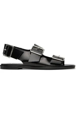 Aeyde Sandales Thekla noires en cuir à bride arrière