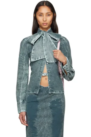 Masha Popova Chemise bleu à col à boucle