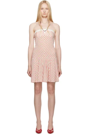 Belle Robe courte Claro blanc et orange