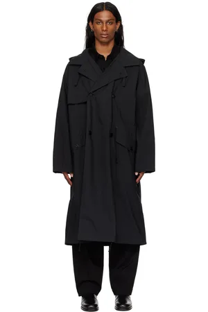 LEMAIRE Trench léger noir à capuche
