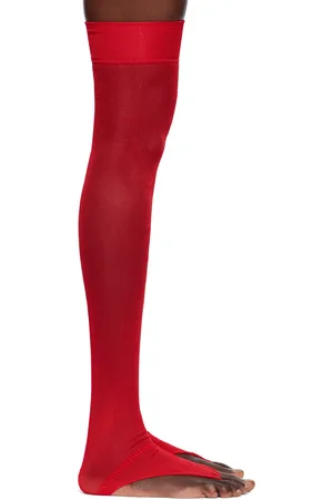 Julie Kegels Chaussettes rouges à sous-pied de style tong