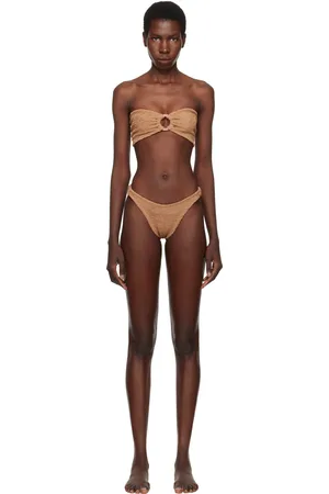 Hunza G Bikini Gloria brun à anneaux circulaires