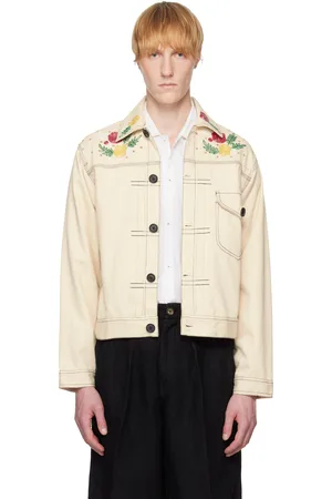 HARAGO Blouson écourté beige à perles