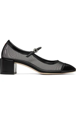 Aeyde Chaussures de style Charles IX à talon Aline noires en filet