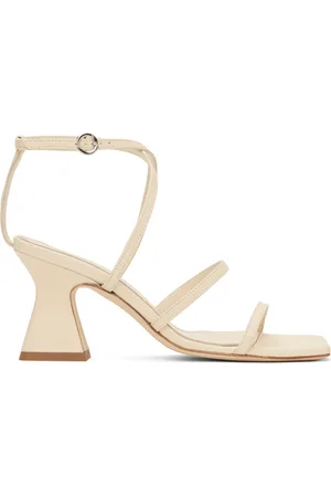 Aeyde Sandales à talon Edda blanc cassé en cuir