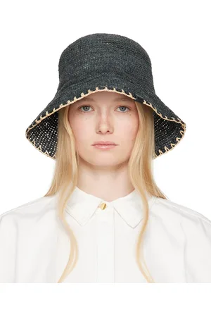 RAG&BONE Chapeau bob pliable Jade noir en raphia