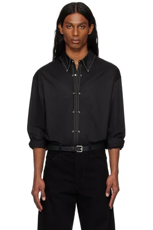 LEMAIRE Chemise noire à ornements en métal