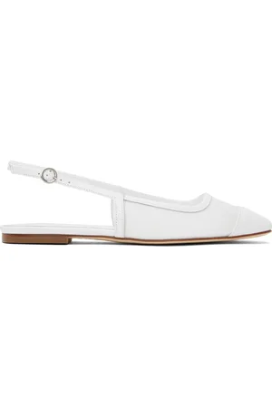 Aeyde Ballerines Geraldine blanches en filet à bout renforcé