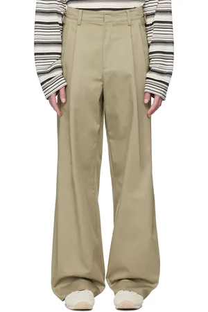 SYSTEM Pantalon taupe en sergé exclusif à SSENSE