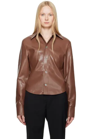 Nanushka Blouson Bogna brun en cuir synthétique