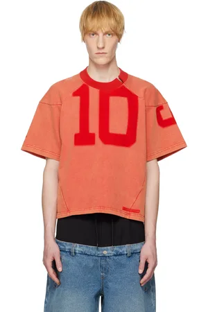 Spencer Badu T-shirt rouge en jersey à effet délavé