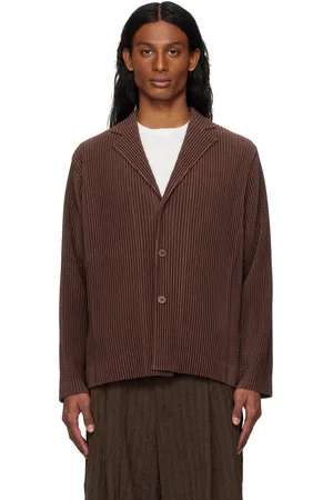 Issey Miyake Veston brun à perforations