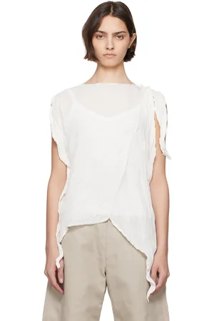 Issey Miyake Chemisier torsadé et froissé blanc