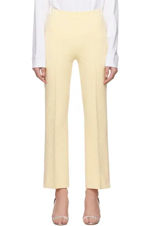 High Pantalon jaune à jambes évasées